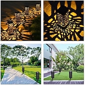 billige Pathway Lights &amp; Lanterns-6 stk stilys utendørs solcelle plen sti lys ip65 vanntett hagelampe for terrasse sti landskap hage dekorasjon belysning 6x