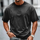 economico Magliette grafiche da uomo-Per uomo Tinta unica Camicia lavata con acido Maglietta pesante Manica Corta maglietta DTG Girocollo Camicia Moda Quotidiano Streetwear Ferie Nero Rosa Viola Primavera &amp; Estate Abbigliamento S M L XL
