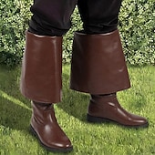 abordables Calzado-Medieval Renacimiento Zapatos Botas hasta la rodilla Botas planas de jazz Pirata Vikingo Cruzado Disfraz Hombre Celta Pirata Víspera de Todos los Santos Mascarada Rendimiento Fiesta y Noche LARP