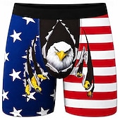 preiswerte Patriotische 250 Shorts-4. Juli 2026 250. Herren Adler US Flagge Dehnbare Boxershorts Badeshorts Boxer-Badeshorts Patriotisch Lässig Heim Strandurlaub Elastischer Bund Feuchtigkeitsableitend Atmungsaktive Unterwäsche