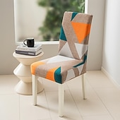 ieftine Husa scaun de sufragerie-Husa scaunului scaunului Geometric Imprimat Microfibră / Poliester slipcovers