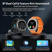 abordables Relojes inteligentes-Reloj inteligente 2 en 1 con auriculares, reloj inteligente con auriculares Bluetooth integrados para música. &amp;Llamadas, monitor de actividad física con pantalla táctil HD para hombres y mujeres,