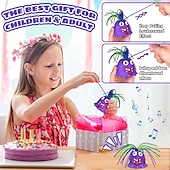 baratos Brinquedos Coloridos-Conjunto de 2 monstros gritando com som, brinquedos sensoriais divertidos para puxar o cabelo, ideais para crianças e adultos, jogo interativo em família, monstro roxo para aliviar o estresse,
