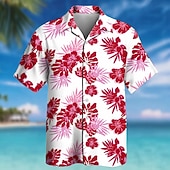 abordables Plantes tropicales-Homme Fleuri Cocotier Plantes Tropicales Chemise hawaïenne Chemises tropicales Chemise Aloha Manche Courte Hawaïen Quotidien Vacances à la Plage Été Printemps Col Rabattu Impression 3D Chemises