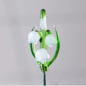 ieftine Flori Artificiale-floare din sticlă pentru luna nașterii, cadou floral din sticlă suflată manual pentru ziua de naștere, Ziua Mamei, iubită, cea mai bună prietenă, soră, bunică – cadou unic pentru ea, femei, set de