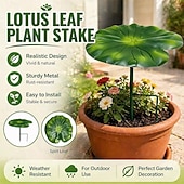 abordables piquets de jardin décoratifs-Ombrelle en forme de feuille de nénuphar, mini parasol imperméable en forme de feuille de nénuphar pour plantes en pot d'extérieur, 21 cm (8,27 pouces), protection pour pots de fleurs