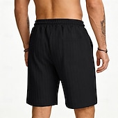 cheap Casual Shorts-Men's Shorts Summer Shorts Beach Shorts Casual Shorts Jacquard Pocket Elastic Waist Plain Comfort Breathable Knee Length Outdoor Beach Vacation Vacation Fashion Khaki Black Micro-elastic