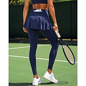 abordables Jupes et skorts pour femmes-Femmes Couleur Unie Jupe décontractée Jupe de tennis avec leggings Avec Poches 2 en 1 Sportif Léger Élastique Évacuation de l'Humidité Respirant Tennis Le golf Course Jupe Noir Rose bleu marine