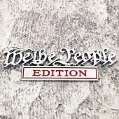  2er-Pack „We the People“-Edition: 3D-Metall-Autoemblem, hochwertige patriotische Aufkleber aus Zinklegierung, wetterfester Aufkleber mit amerikanischer Flagge und Verfassung für Pkw, Lkw, SUV und