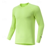 cheap Running Tee &amp; Tank Tops-Men's Solid Colored Running T-Shirt Compression Shirt Casual Polo Shirts Running Shirt Summer Spring Fall Fall / Winter Long Sleeve Quick Dry Lightweight Moisture Wicking Gym Workout Active Training