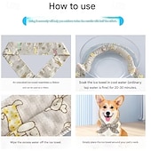 abordables Sombrero de sol-5 bufandas refrescantes universales de verano para mascotas, para perros. &amp;collar para el cuello del gato, toalla fría para la prevención del golpe de calor, anillo de hielo para el cuello para