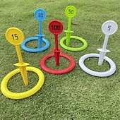 voordelige Zomer speelgoed-buitenringwerpset voor kinderen &amp;Hoepelspel voor volwassenen, familiespel voor in de achtertuin met kleurrijke doelpalen en ringen, buitenspel voor tuin, strand, camping, speelgoed voor zomerfeestjes,