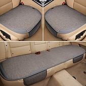 cheap Car Seat Covers-Universal Linen Car Back Seat Cushion, Breathable Rear Seat Pad with Storage Pockets, Non-Slip Seat Protector for Most Vehicles, SUVs, Trucks, Durable All-Season Bench Cover (Rear Seat Only)
