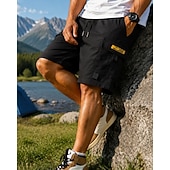 cheap Bottoms-Men's Outdoor Shorts Cargo Shorts Hiking Shorts Combat Shorts Summer Spring Autumn / Fall Outdoor Regular Fit Waterproof Quick Dry Lightweight Breathable Shorts Drawstring Pocket Khaki Black Camping