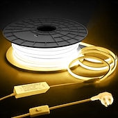 tanie Wtyczki świetlne-Taśma LED COB AC220V CCT z regulacją barwy 3000K-6000K, wodoodporna, IP65, przełącznik, sterowanie, zmiana koloru, taśma świetlna LED, 480 diod LED/m, bez kropek, do sypialni, kuchni, wystroju wnętrz