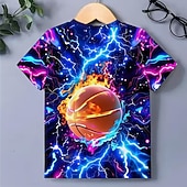 tanie 3D sporty i gry dla chłopców-Dla chłopców 3D Graficzny Piłka nożna Koszulki piłkarskie Podkoszulek T-shirt Krótki rękaw Druk 3D Lato Wiosna Sport Moda Moda miejska Dzieci 4-12 lat Półgolf Codzienny Na zewnątrz Regularny