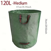 cheap Storage &amp; Organization-Reusable Garden Waste Bag with Handles - Durable PP Material for Yard Prunings, Leaves, and Plants - Green with Red Stitching, Perfect for Garden Maintenance and Landscaping, Reusable Garden Waste Bag