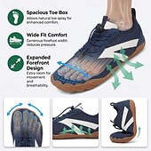 cheap Casual Lace-Up Shoes-Men's Navy Barefoot Shoes - Wide Toe Box Wide Fit Sneakers - Lightweight Breathable Big Toe Walking Shoes for Wide Feet, Travel, Daily Wear and Casual Outdoor Use