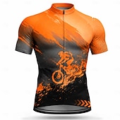 voordelige Heren shirts-Heren Wielrenshirt Geometrisch Korte mouw Fietsen Shirt Kleding Bovenlichaam met 3 achterzakken UV-bestendig Sneldrogend Met zakken Ademend Sport blauw Geel Paars Kleding
