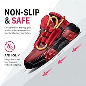 cheap Casual Sneakers-Men's Red Athletic Sneakers, Lace-Up Sport Running Shoes, Bold Colorblock Training Shoes for Gym, Streetwear, Outdoor