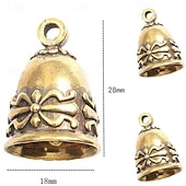voordelige Feest benodigdheden-Verpakking van 4/8 vintage kleine belletjes, reliëf antieke bronzen knutselbelletjes voor zelfgemaakte windgong, sieradenbedeltjes, halsbanden voor huisdieren, rustieke woondecoratie en