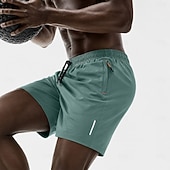 cheap Casual Shorts-Men's Active Shorts Casual Shorts Athletic Short Pocket Elastic Waist Plain Plain Solid Quick Dry Breathable Above Knee Outdoor Gym Training Sports Sport Khaki Black Stretchy