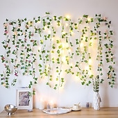 preiswerte Solar Lichterketten-Lichterkette mit Schmetterlings-, Lilien- und Efeumotiven, für drinnen und draußen, geeignet für Wohnzimmer, Schlafzimmer, Terrasse, Garten, Hochzeiten und Partys, batterie-, kabel- oder