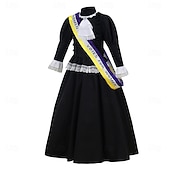 halpa Kleid-Victorian Medieval Renaissance Floor Length Dress Long Sleeves Princess Ball Gown Fancy Dress Girls' Halloween Carnival World Book Day Party Kid's Dress