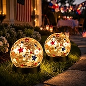 abordables 250e anniversaire des lumières-2 Pièces 2 W Lumières solaires LED Lumières de Chemin &amp; Lanternes Lumières de Sculpture &amp; Paysage Multifonction Alimenté par énergie solaire Mignon Blanc Chaud 3.7 V Éclairage Extérieur Cour Jardin 20