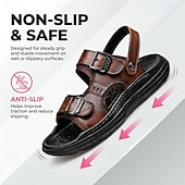 abordables Sandales décontractées-Sandales de pêcheur pour hommes, sandales de marche à bout ouvert avec boucle réglable, chaussures d'extérieur confortables pour la plage, les voyages et le quotidien