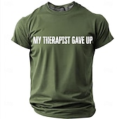 baratos Camisetas de Humor Sarcástico-Camiseta masculina "Meu terapeuta desistiu", camiseta engraçada e sarcástica, presente original para pai, marido ou namorado.