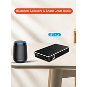 abordables Projecteurs-Mini projecteur DLP intelligent sous Android, décodage 4K HD, compatible 3D, projecteur de poche portable avec Wi-Fi 5 GHz et Bluetooth, correction trapézoïdale, commande tactile, trépied et