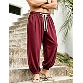 economico pantaloni casual-Per uomo Joggers Pantaloni Pantaloni casual Pantaloni a Nido d'Ape Coulisse Tasca Elastico in vita Tinta unica Asciugatura Rapida Leggero Quotidiano All'aperto Vacanza Vacanza Elegante Nero Bianco