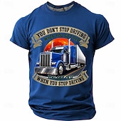  Men's You Don't Stop Driving When You Get Old Graphic T Shirt Red Semi Truck Driver Funny Regular Fit Designer Clothing Apparel S M L XL XXL XXXL