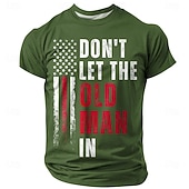  Tricou bărbătesc „Nu lăsați bătrânul cu grafică”, cu steag american, patriotic, distressed, croială regulată, negru, designer, îmbrăcăminte, mărime S, M, L, XL, XXL, XXXL