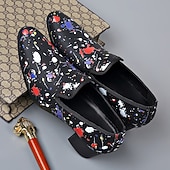 economico Mocassini-Scarpe eleganti da uomo slip-on con stampa astratta e punta affusolata, calzature di tendenza per uomini alla moda, ideali per feste, banchetti, balli di fine anno ed eventi serali di moda.