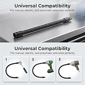 economico accessori per trapano-Prolunga flessibile per albero da 1/2", bussola dinamometrica, chiavi a cricchetto, chiave elettrica, biella, barra di prolunga flessibile per spazi ristretti, utensile manuale per riparazioni