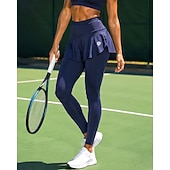 abordables Jupes et skorts pour femmes-Femmes Couleur Unie Jupe décontractée Jupe de tennis avec leggings Avec Poches 2 en 1 Sportif Léger Élastique Évacuation de l'Humidité Respirant Tennis Le golf Course Jupe Noir Rose bleu marine