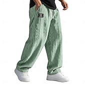 abordables pantalons décontractés-Homme Pantalons Pantalon décontracté Pantalons Amples Pantalon texturé Jacquard Taille Élastique Jambe Droite Uni Respirant Longueur complète Occasionnel Quotidien Extérieur Vacances Mode Noir Blanche