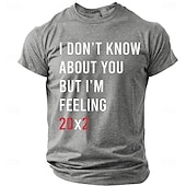  Camiseta de hombre 20x2 con un divertido mensaje de Año Nuevo 2022, regalo ideal para papá y esposo.