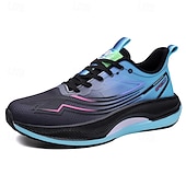 baratos Tênis de Corrida Masculinos-Tênis de corrida masculino branco e roxo - tênis esportivo leve e respirável - tênis atlético com amortecimento para homens, ideal para corrida, exercícios na academia, caminhada e uso diário ativo.