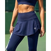 abordables Jupes et skorts pour femmes-Femmes Couleur Unie Jupe décontractée Jupe de tennis avec leggings Avec Poches 2 en 1 Sportif Léger Élastique Évacuation de l'Humidité Respirant Tennis Le golf Course Jupe Noir Rose bleu marine