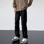 voordelige Bodems-Voor heren Combatbroek Cargohosen Wandelbroek Waterdichte broek Zomer Lente Herfst Buiten Normale pasvorm waterdicht Sneldrogend Lichtgewicht Ademend Broeken / Regenbroek / Overbroek Ritsen Zak Zwart