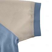  Homme Polo en seersucker Ice Silk Texturé Occasionnel Vacances Col Rabattu Manche Courte Mode Basique Bloc de Couleur Boutons Respirable Printemps & Été Bleu Polo en seersucker Ice Silk