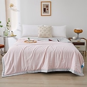 cheap Cooling Bedding-Cooling Blanket Summer Comforter Lightweight Cool Quilt Soft Breathable Air Conditioning Blanket Floral Summer Bedspread for Hot Sleepers Bedroom Home