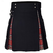 economico Fondi-Highland scozzese Medievale Celtico Kilt scozzesi utilitari Gonnellini Vichy quadrettato Costume Per uomo Celtico Fiera Rinascimentale LARP Festival Adulti Gonnellino Primavera &amp; Estate