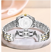 economico Orologi al quarzo-Orologio da donna Olevs, cinturino in acciaio inossidabile argentato, quadrante nero, numeri arabi, orologio analogico al quarzo con datario, impermeabile, orologio elegante da donna.