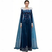 levne Dámské Kostýmy-Sněhová královna Mrazivý Princeznovské Elsa Anna Šaty Přehoz Fancy kostým Cosplay kostým for Dámské Dospělé Vánoce předvečer Všech svatých Karneval Výkon Comic Con Výstava anime
