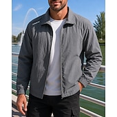 abordables Chaquetas de correr-Hombre Color sólido Chaqueta para correr Chaqueta para exteriores Verano Primavera Full Zip Manga Larga Deportivo Protección Solar Ligero Transpirable Tenis Golf Corriendo Gris oscuro Azul Gris Claro