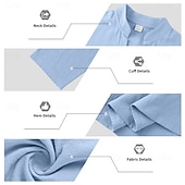 economico Camicie di lino-Per uomo Due pezzi Camicia popover Set Camicia E Pantaloni Impostare Semplice Casuale Quotidiano Vacanza Scollo a V Manica Lunga Estate Primavera Moda Casual Confortevole Abbigliamento